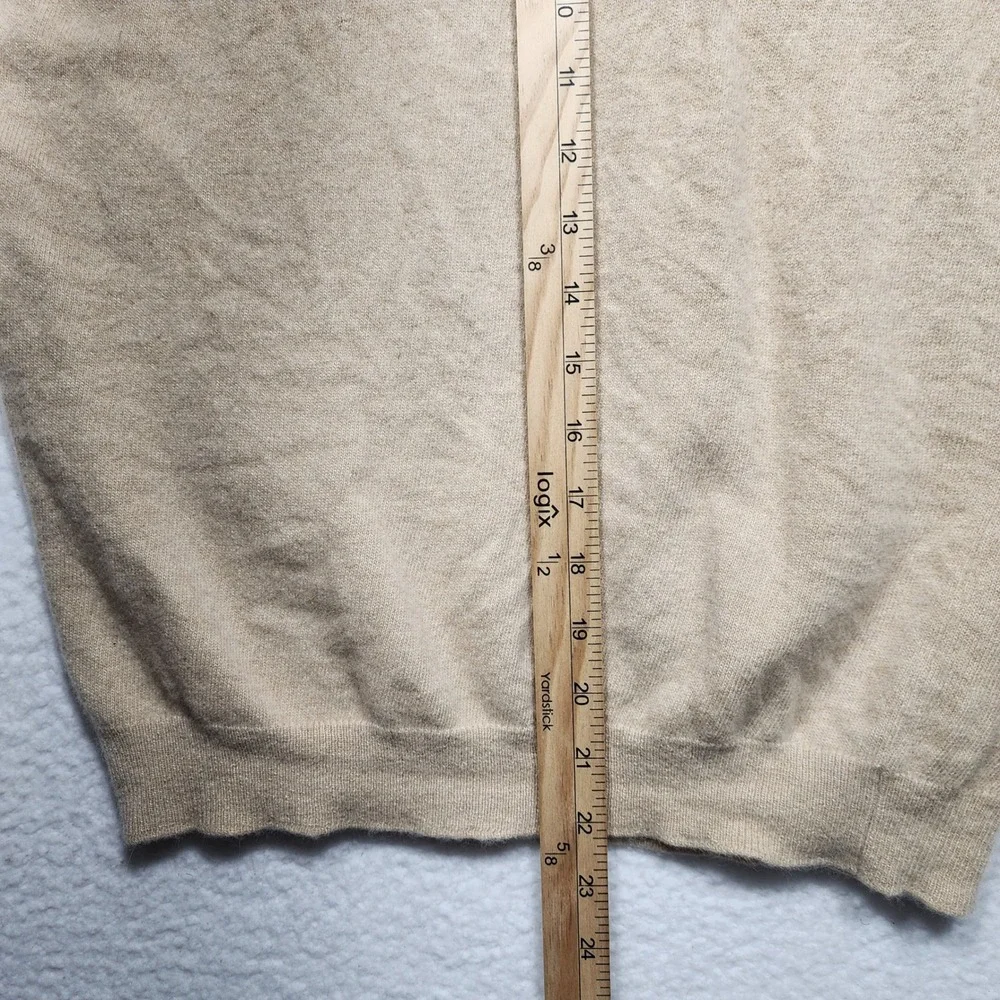 Vintage Pringle of Scotland 100% Cashmere Crewneck Sweater Tan Beige Size 42 - Picture 7 of 7